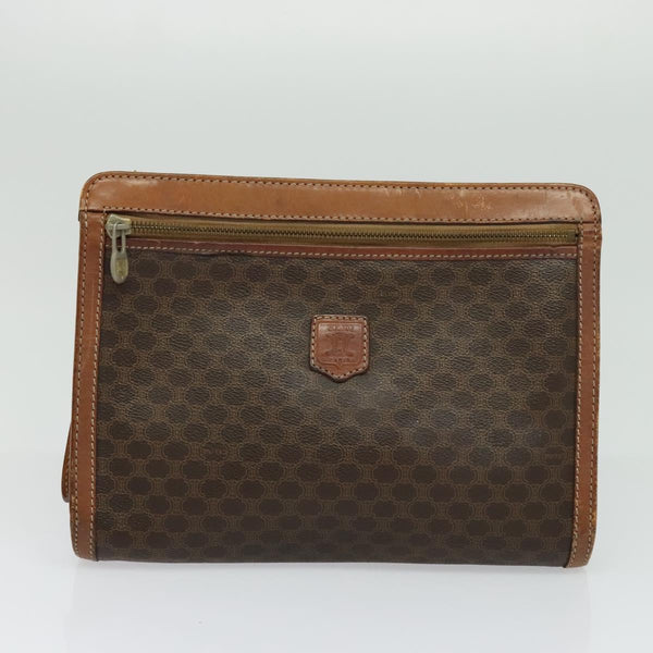 CELINE Fendi Macadam Canvas Zucca Canvas Bag PVC Leather 2Set Brown Auth bs24742