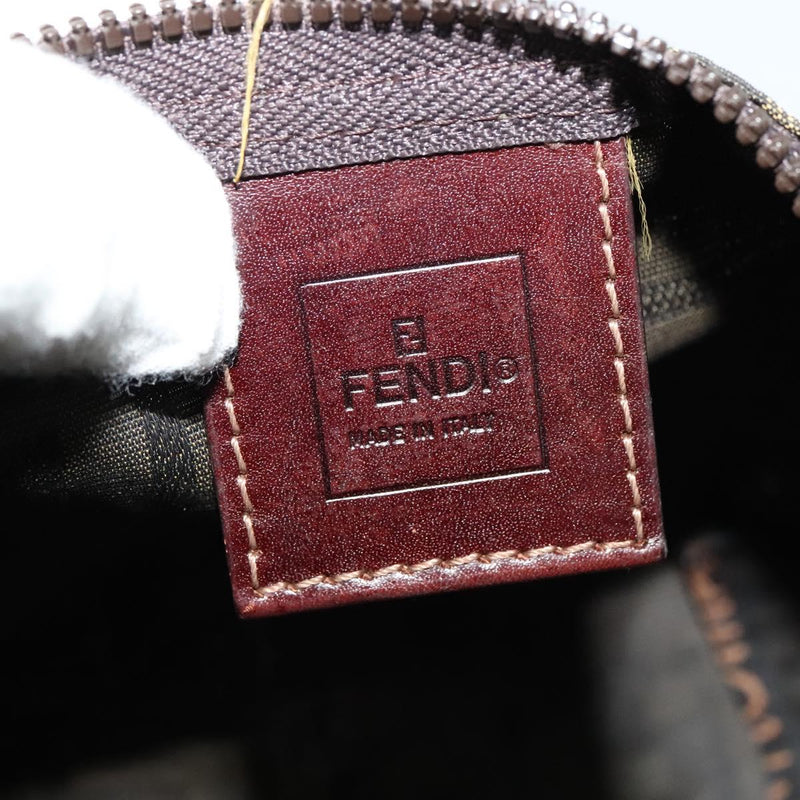 CELINE Fendi Macadam Canvas Zucca Canvas Bag PVC Leather 2Set Brown Auth bs24742