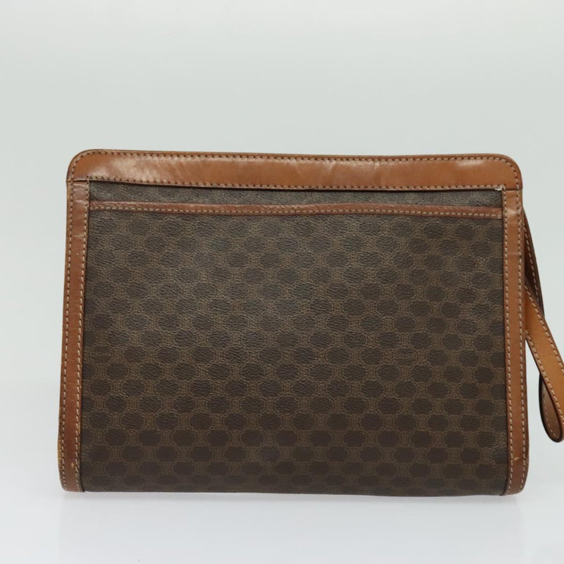 CELINE Fendi Macadam Canvas Zucca Canvas Bag PVC Leather 2Set Brown Auth bs24742