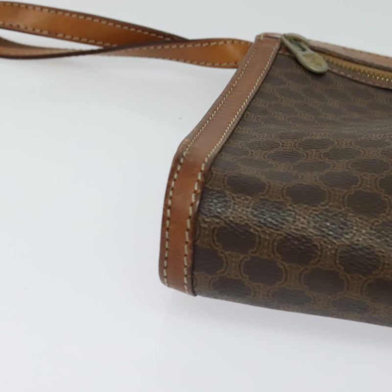CELINE Fendi Macadam Canvas Zucca Canvas Bag PVC Leather 2Set Brown Auth bs24742