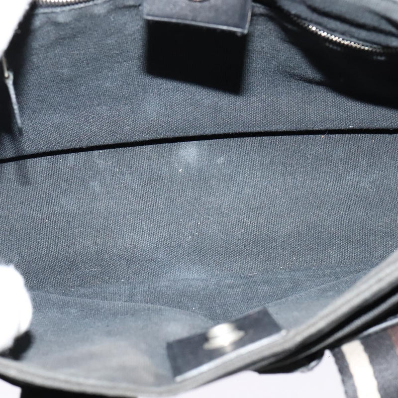 HERMES Toroca Horizontal PM Hand Bag Canvas Black Auth bs24758
