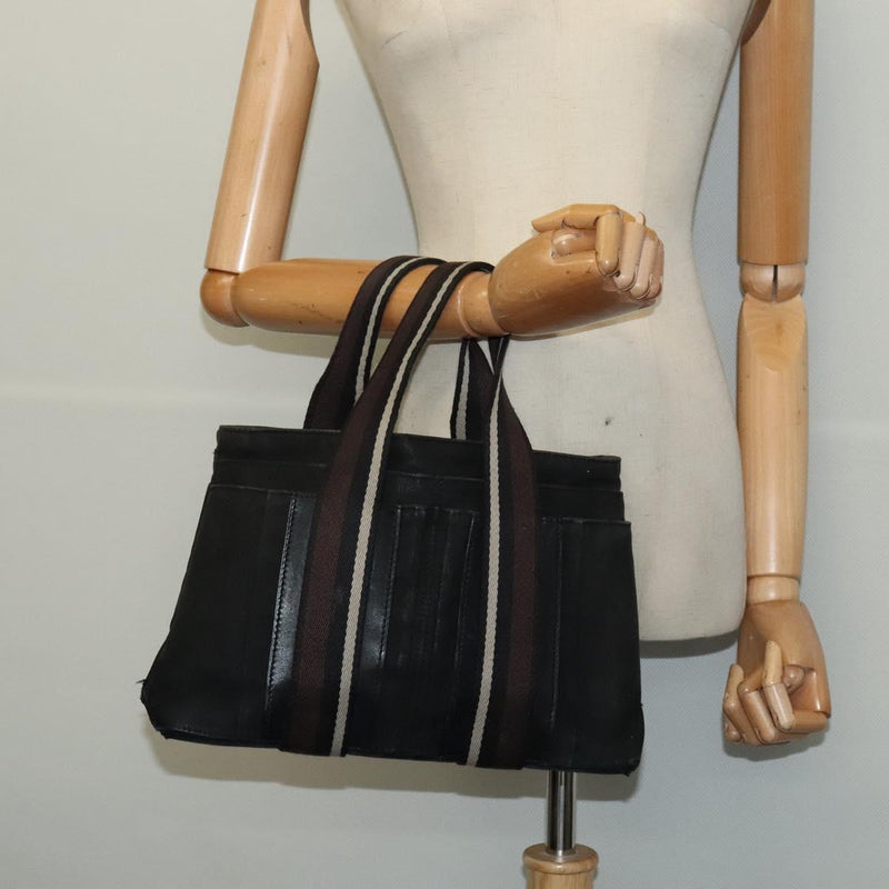 HERMES Toroca Horizontal PM Hand Bag Canvas Black Auth bs24758