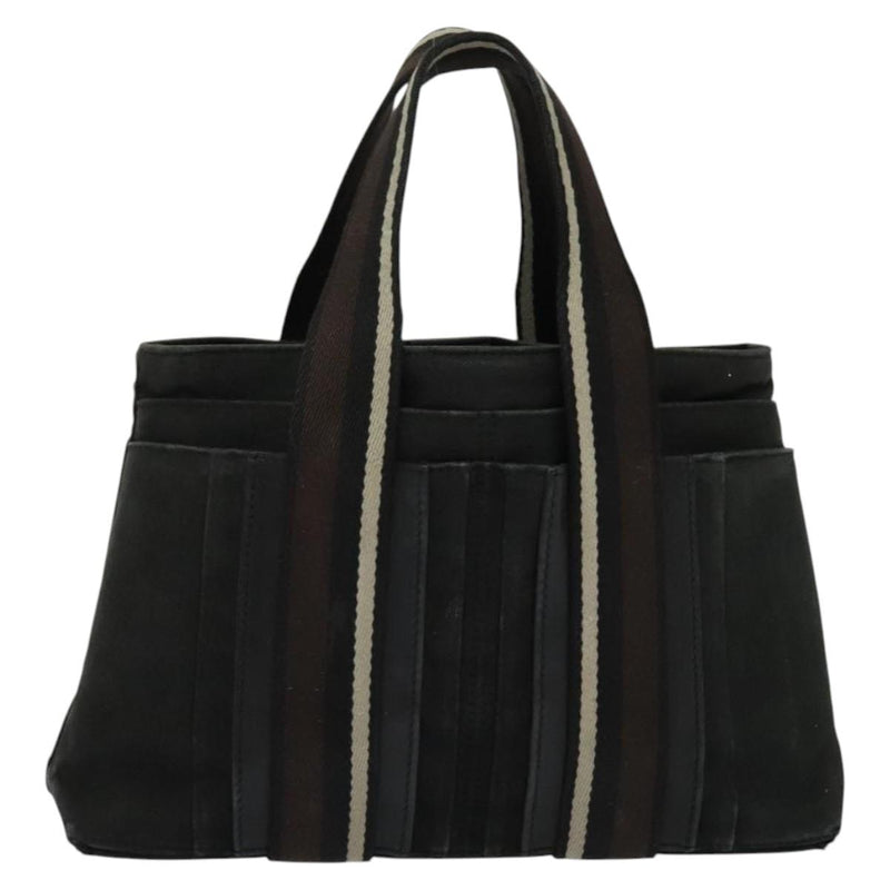 HERMES Toroca Horizontal PM Hand Bag Canvas Black Auth bs24758