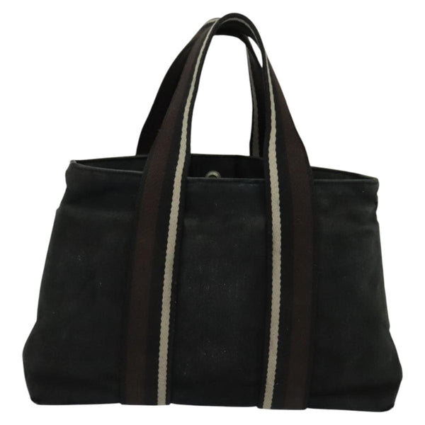 HERMES Toroca Horizontal PM Hand Bag Canvas Black Auth bs24758