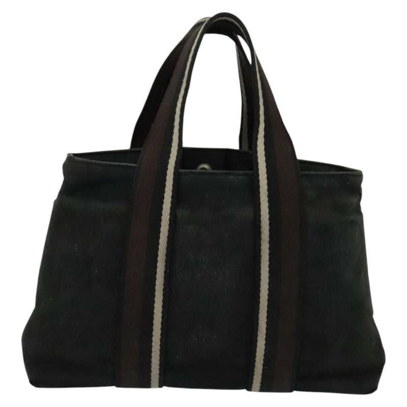 HERMES Toroca Horizontal PM Hand Bag Canvas Black Auth bs24758