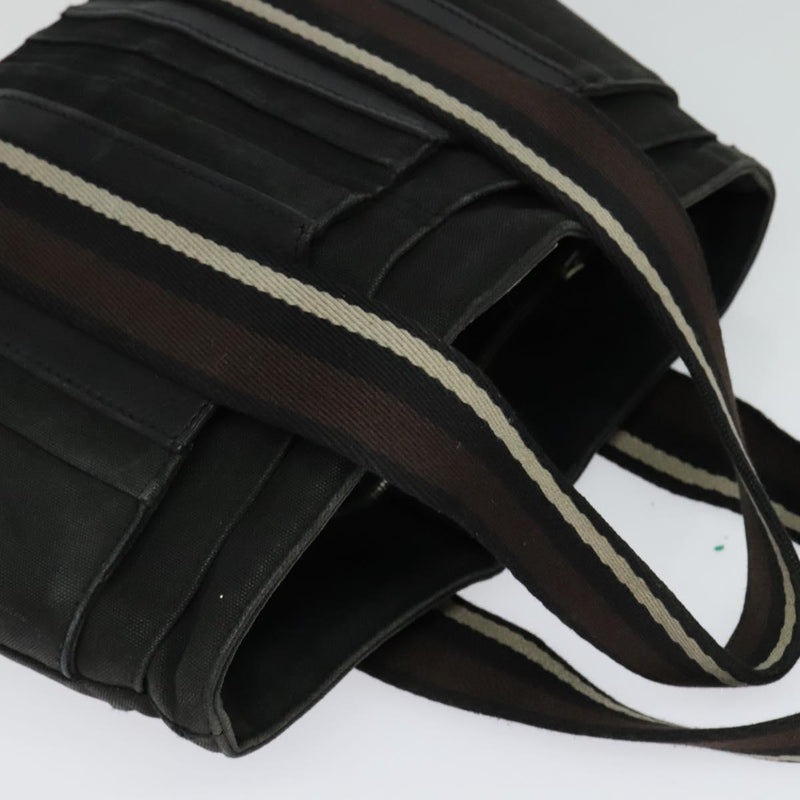 HERMES Toroca Horizontal PM Hand Bag Canvas Black Auth bs24758