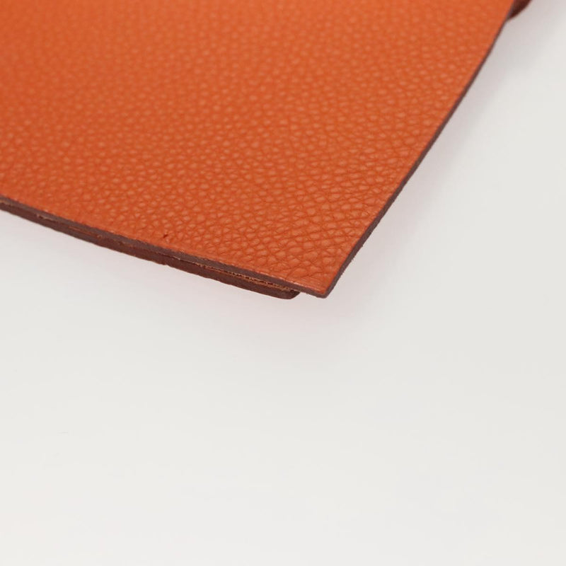 HERMES Yuris MM Note Cover Leather Orange Auth bs24760