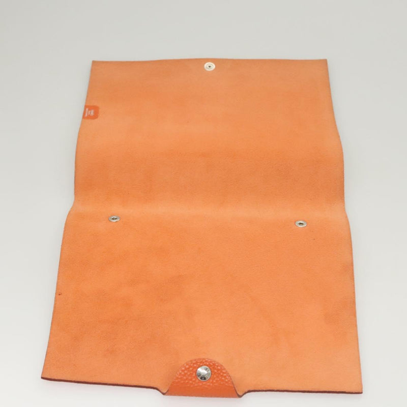 HERMES Yuris MM Note Cover Leather Orange Auth bs24760