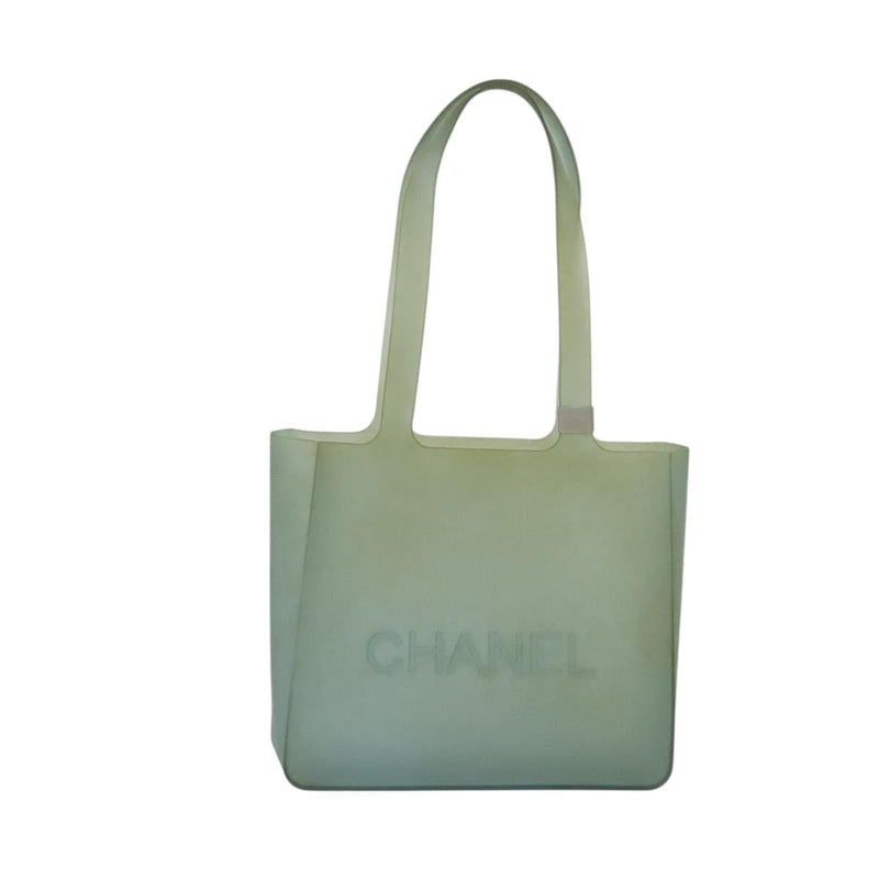 CHANEL Shoulder Bag Rubber Gray CC Auth bs24761