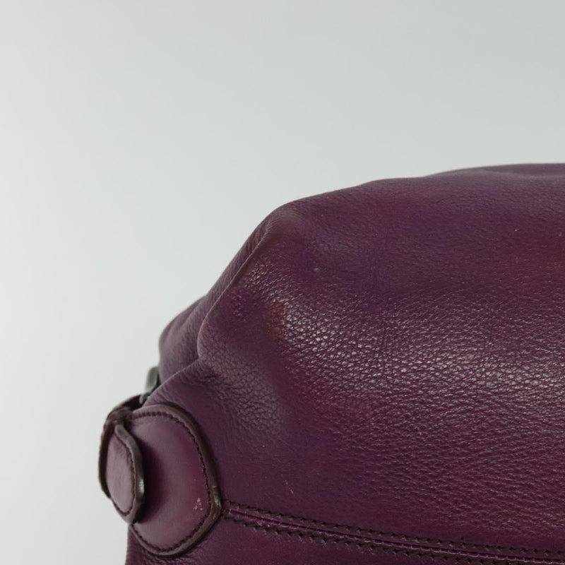 FENDI Shoulder Bag Leather Purple Auth bs24768