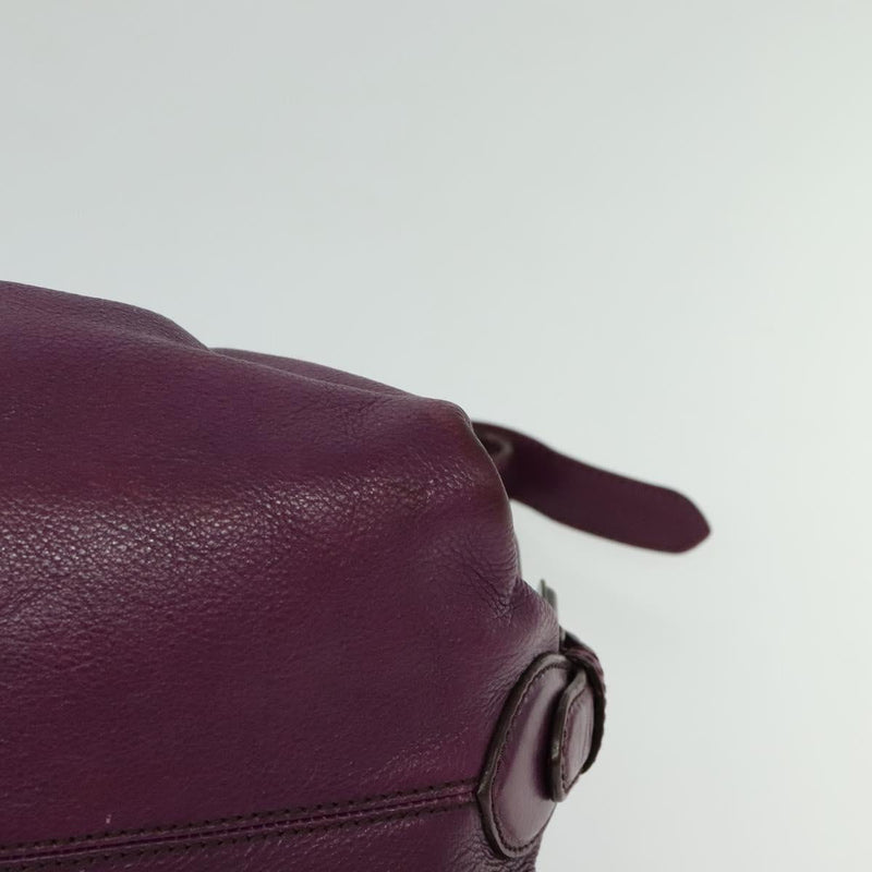 FENDI Shoulder Bag Leather Purple Auth bs24768