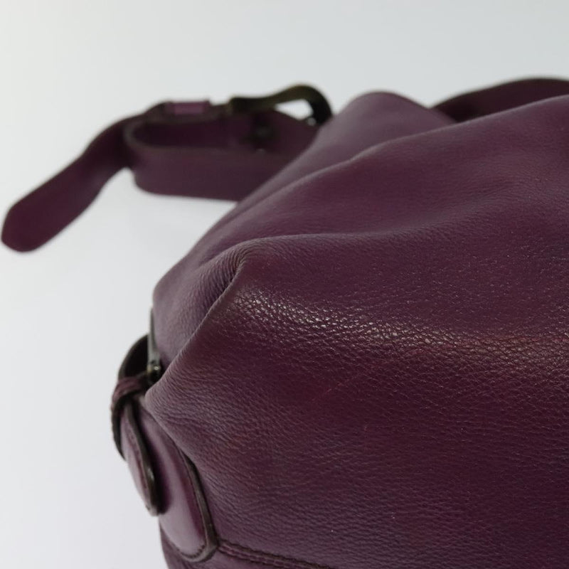 FENDI Shoulder Bag Leather Purple Auth bs24768