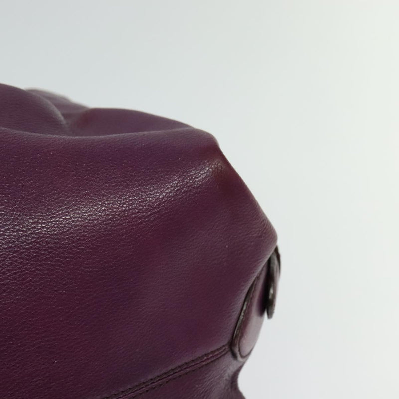 FENDI Shoulder Bag Leather Purple Auth bs24768