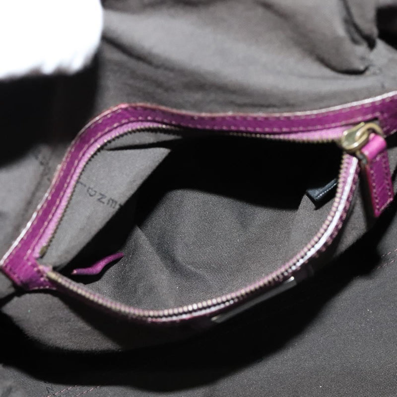 FENDI Shoulder Bag Leather Purple Auth bs24768