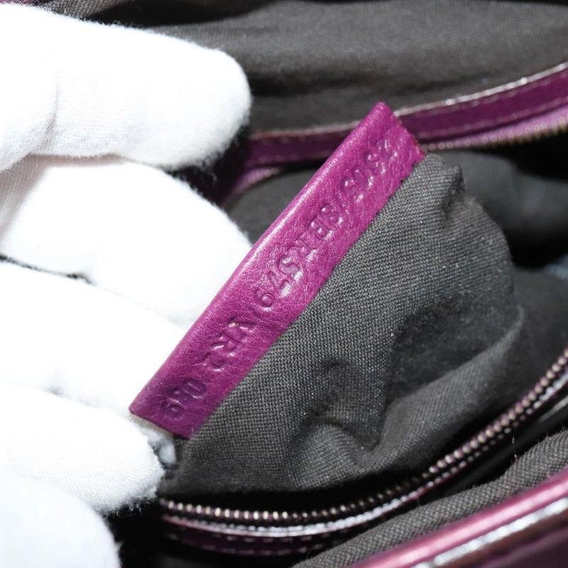 FENDI Shoulder Bag Leather Purple Auth bs24768