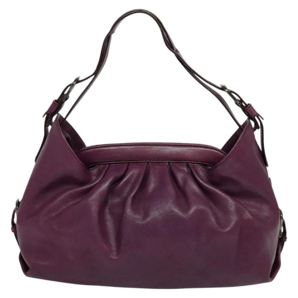 FENDI Shoulder Bag Leather Purple Auth bs24768