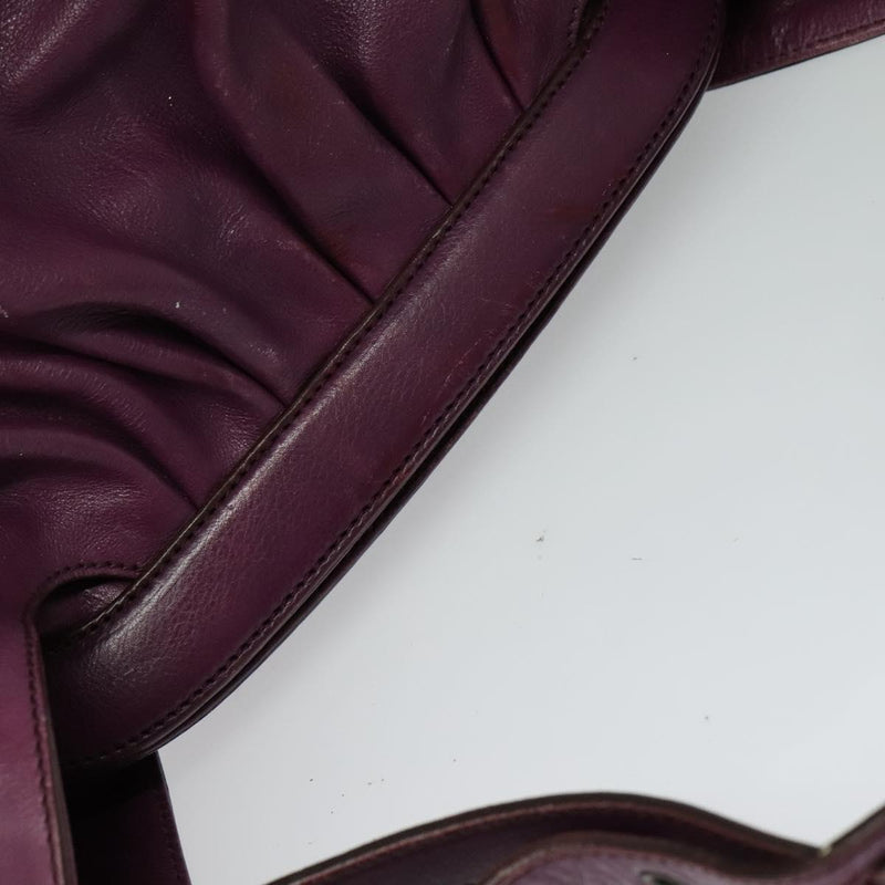FENDI Shoulder Bag Leather Purple Auth bs24768