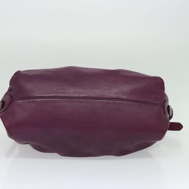 FENDI Shoulder Bag Leather Purple Auth bs24768
