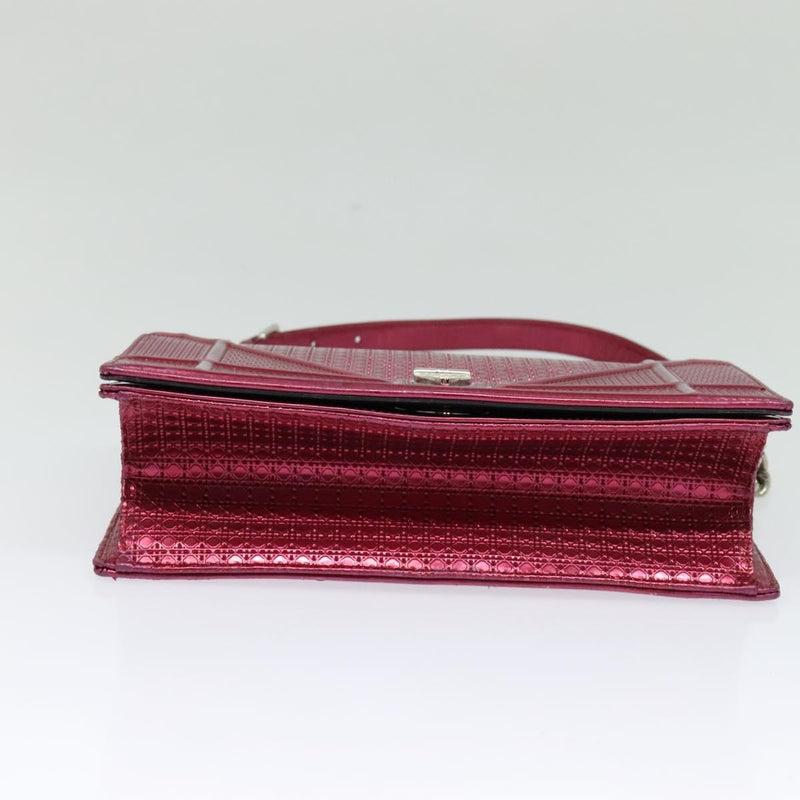Christian Dior Canage Chain Shoulder Bag Enamel Pink Auth bs24775