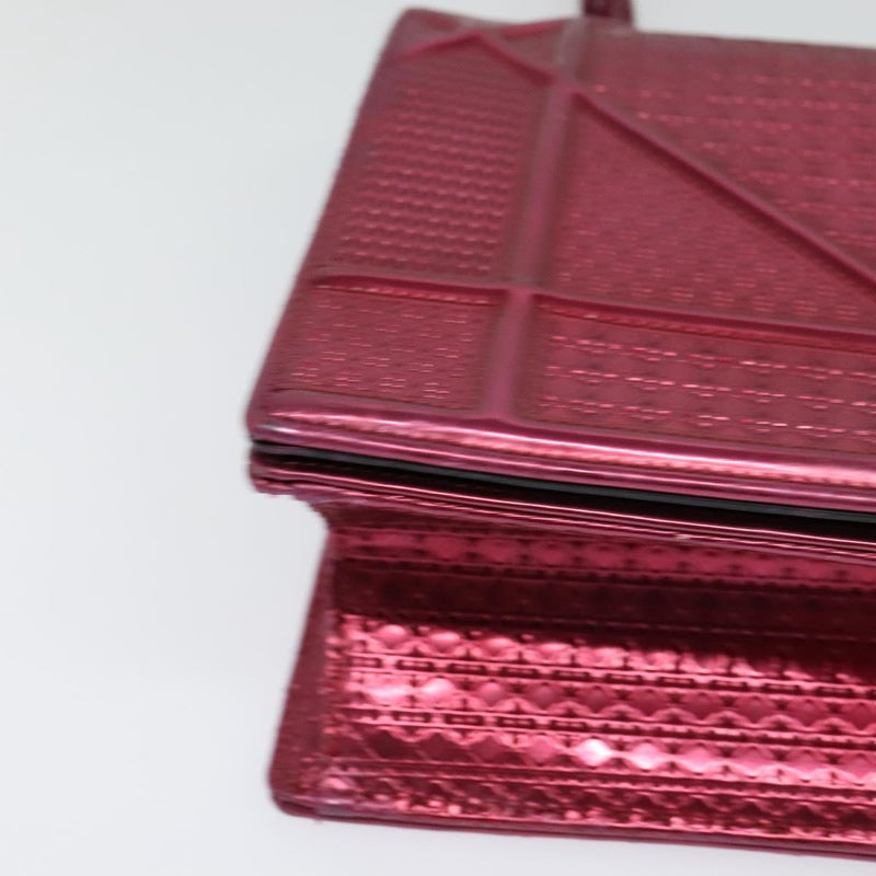 Christian Dior Canage Chain Shoulder Bag Enamel Pink Auth bs24775