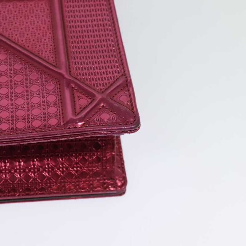 Christian Dior Canage Chain Shoulder Bag Enamel Pink Auth bs24775