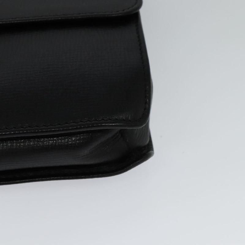 CELINE Clutch Bag Leather Black Gold Auth bs24779