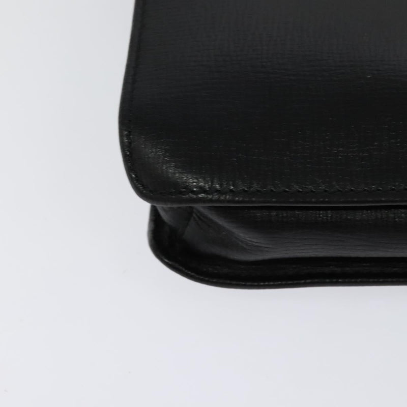 CELINE Clutch Bag Leather Black Gold Auth bs24779