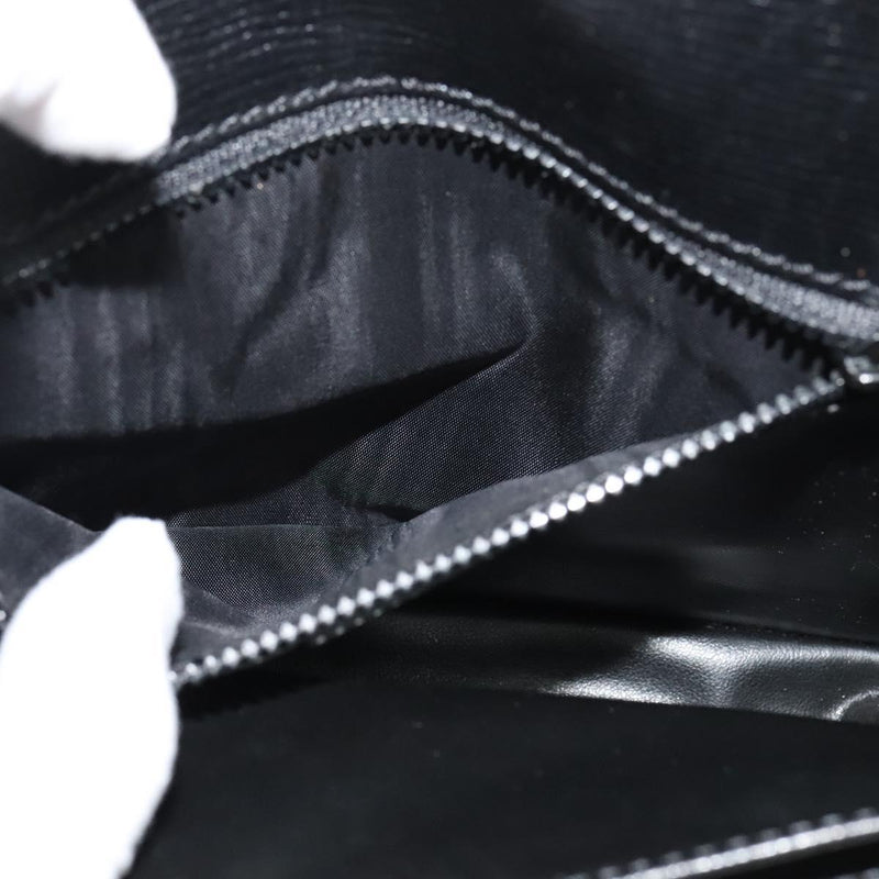 CELINE Clutch Bag Leather Black Gold Auth bs24779