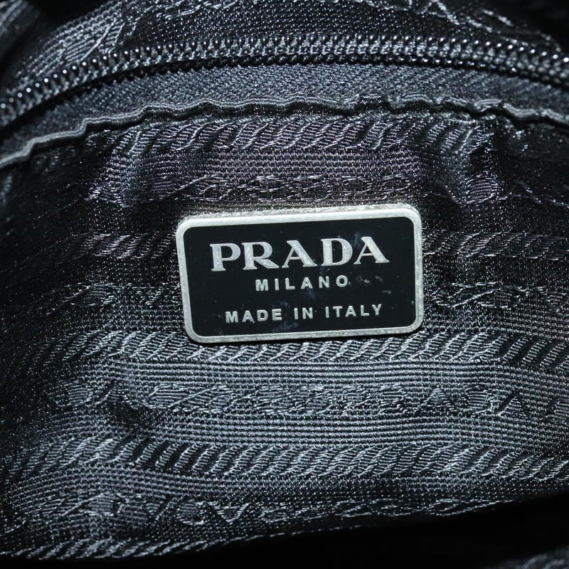 PRADA Shoulder Bag Nylon Khaki Silver Auth bs24792
