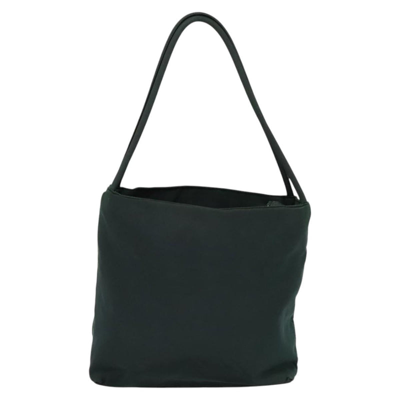 PRADA Shoulder Bag Nylon Khaki Silver Auth bs24792