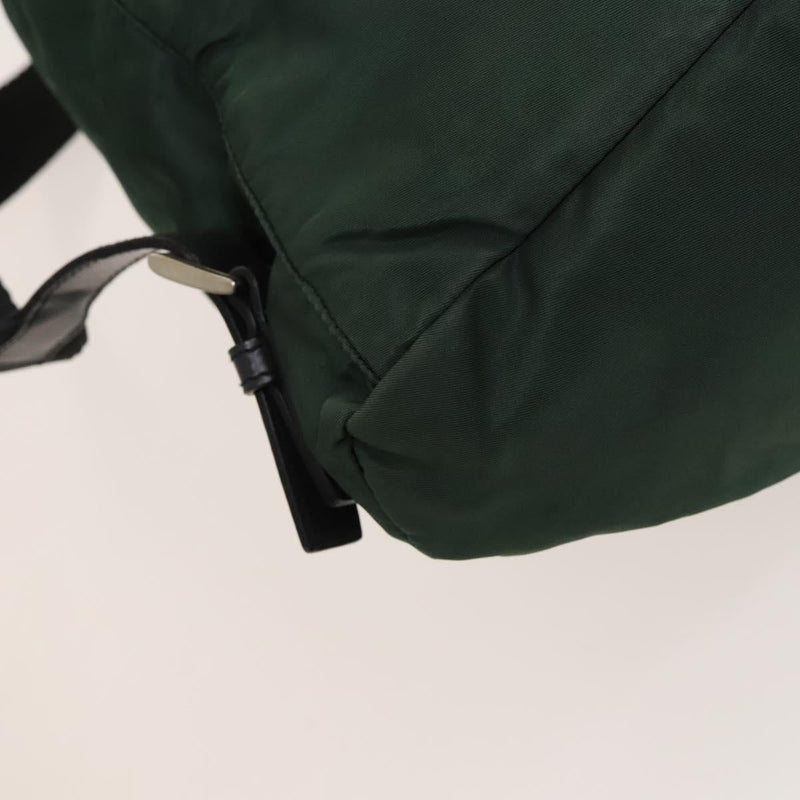 PRADA Backpack Nylon Khaki Silver Auth bs24794