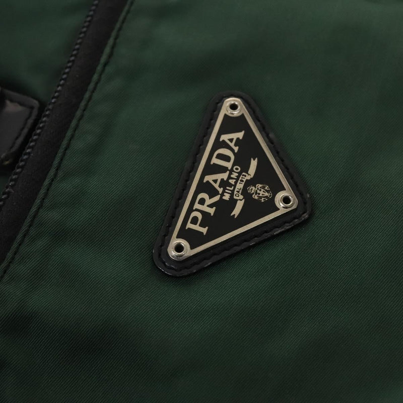 PRADA Backpack Nylon Khaki Silver Auth bs24794