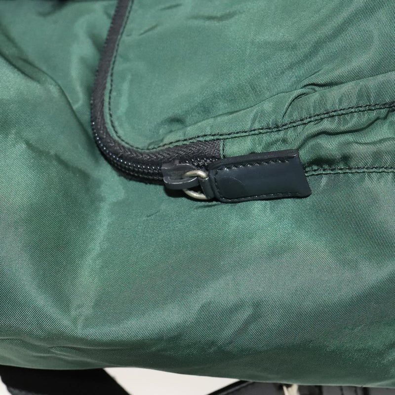 PRADA Backpack Nylon Khaki Silver Auth bs24794