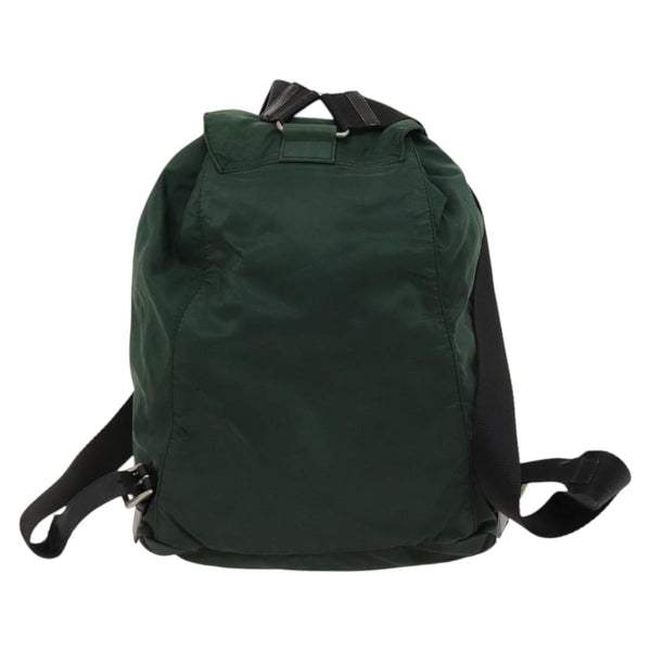 PRADA Backpack Nylon Khaki Silver Auth bs24794