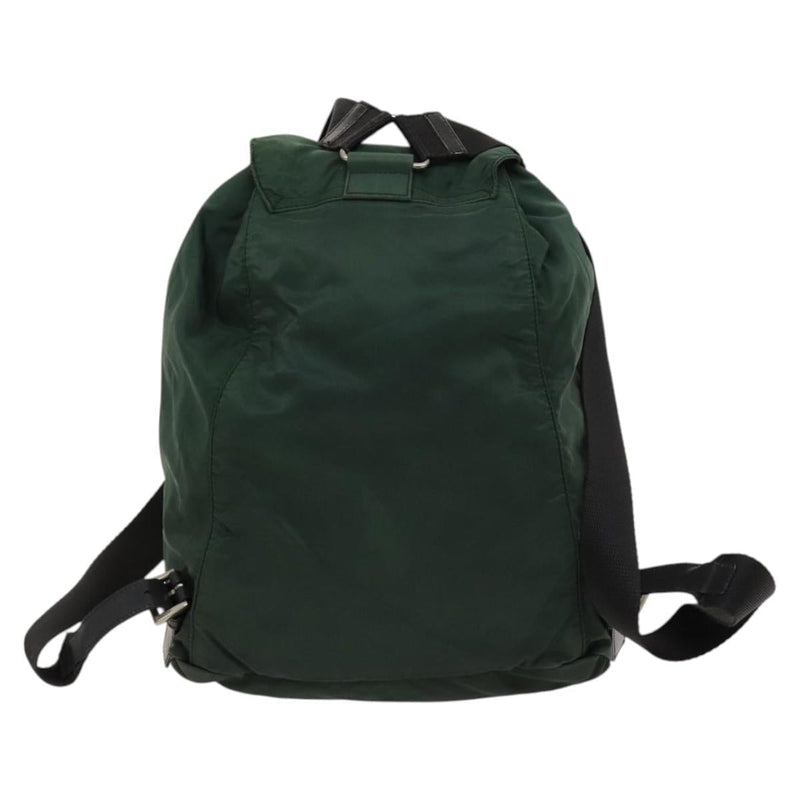 PRADA Backpack Nylon Khaki Silver Auth bs24794