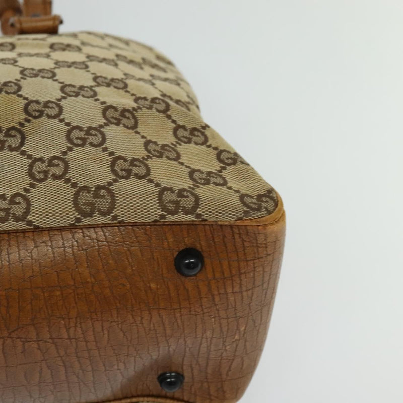 GUCCI GG Canvas Bamboo Tote Bag Beige 112526 Auth bs24804