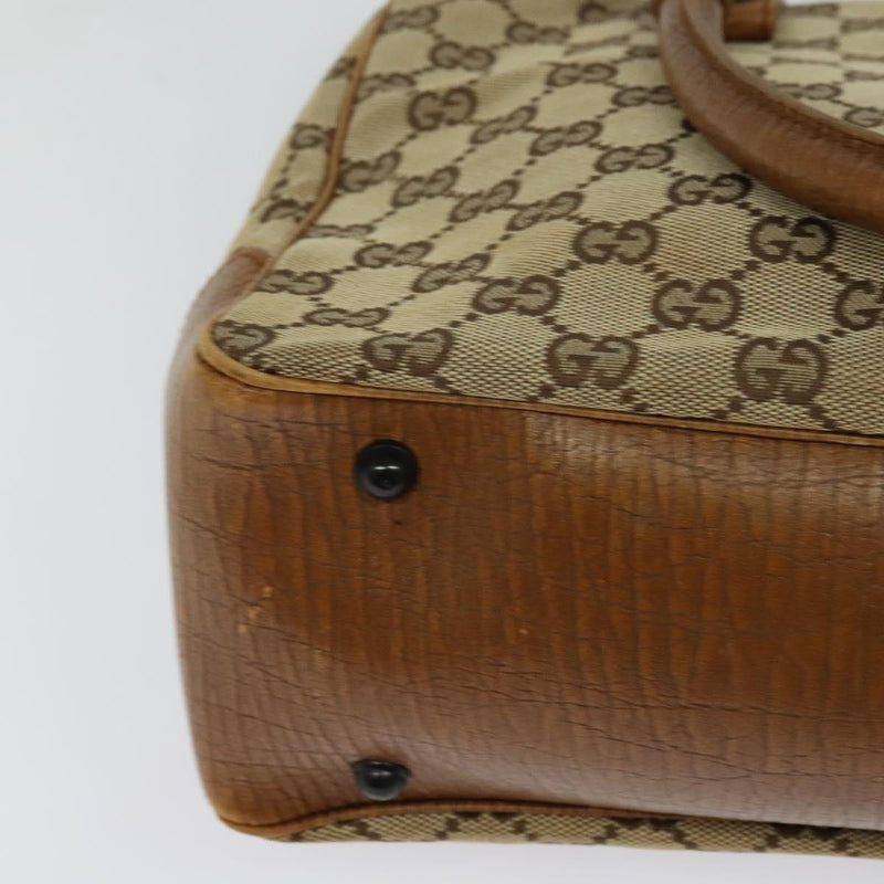 GUCCI GG Canvas Bamboo Tote Bag Beige 112526 Auth bs24804