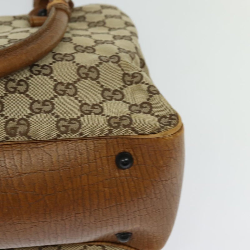 GUCCI GG Canvas Bamboo Tote Bag Beige 112526 Auth bs24804