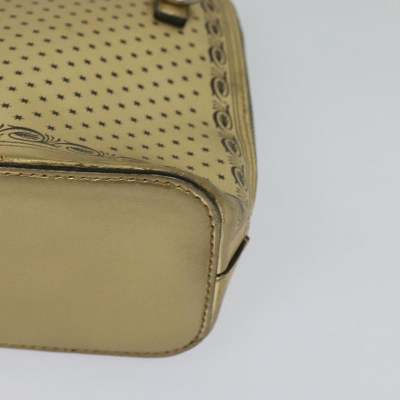 GUCCI SEGA Collaboration Shoulder Bag Leather Gold 511189 Auth bs24808
