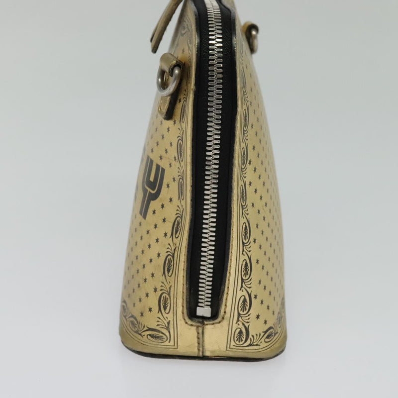 GUCCI SEGA Collaboration Shoulder Bag Leather Gold 511189 Auth bs24808