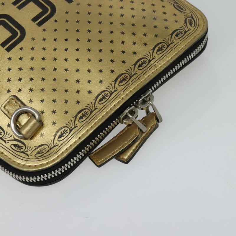 GUCCI SEGA Collaboration Shoulder Bag Leather Gold 511189 Auth bs24808