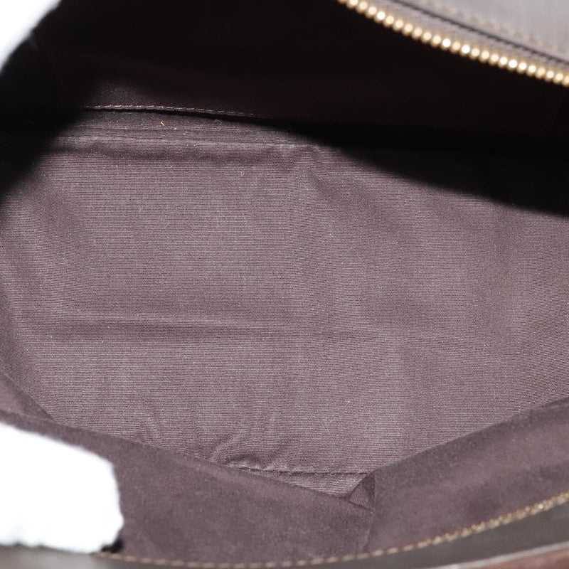 CELINE C Macadam Canvas Hand Bag Suede Brown Gold Auth bs24811