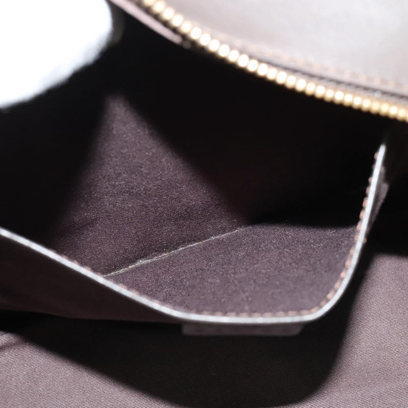 CELINE C Macadam Canvas Hand Bag Suede Brown Gold Auth bs24811