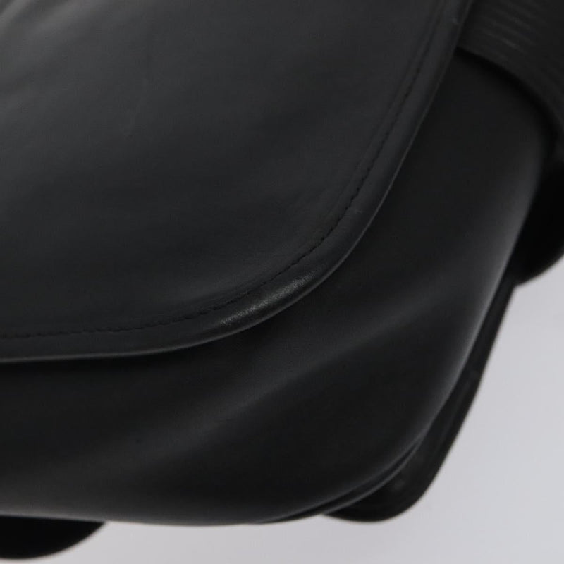 SAINT LAURENT Shoulder Bag Leather Black Auth bs24813