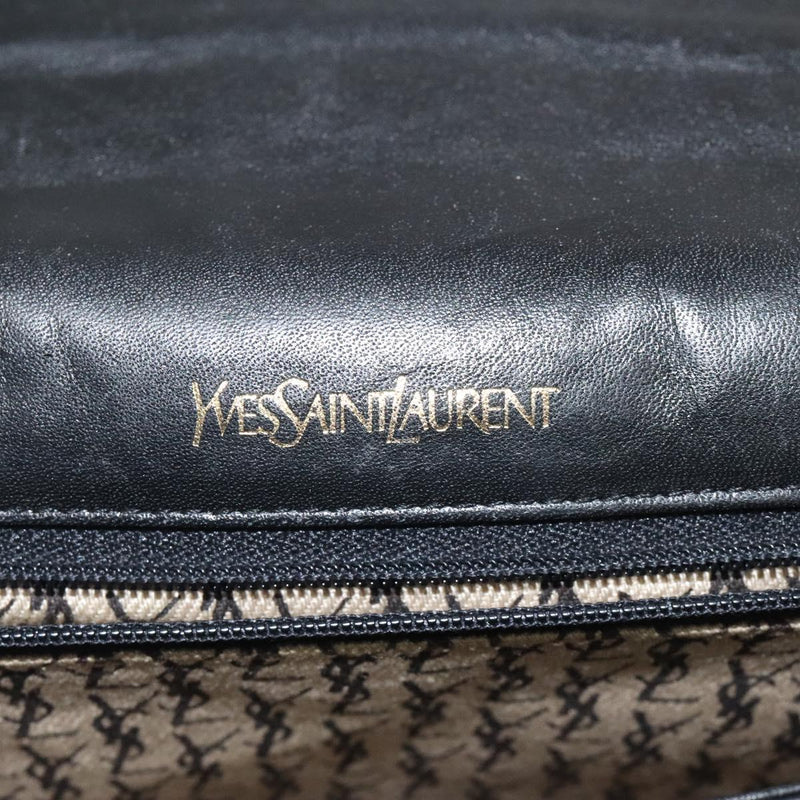 SAINT LAURENT Shoulder Bag Leather Black Auth bs24813