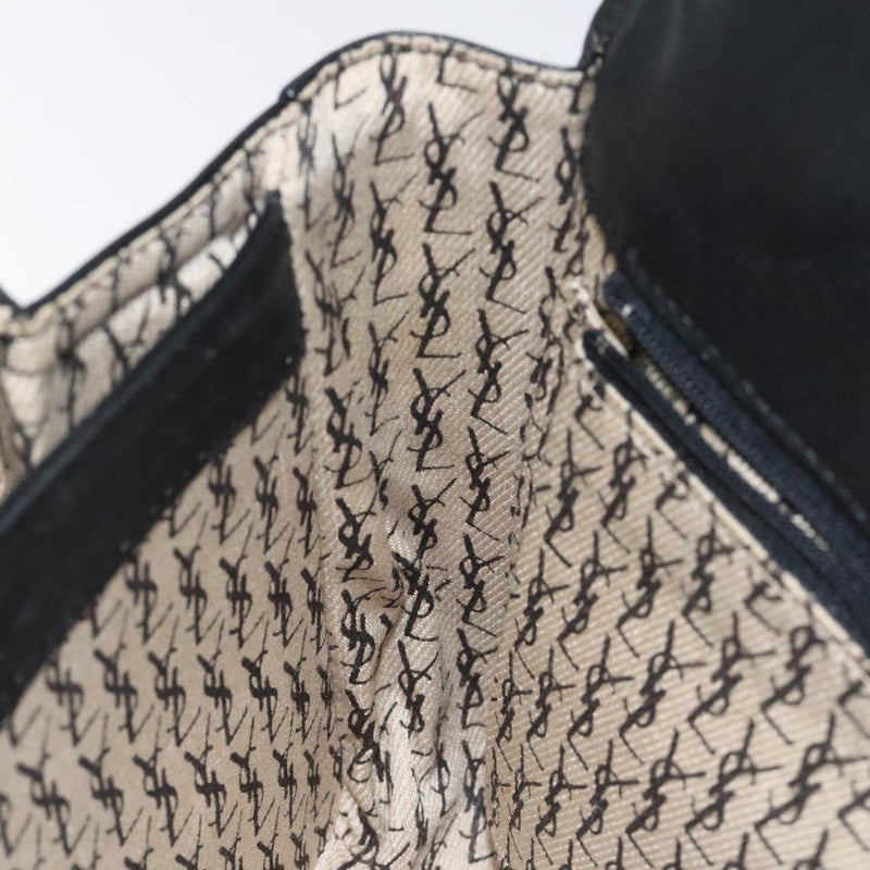 SAINT LAURENT Shoulder Bag Leather Black Auth bs24813