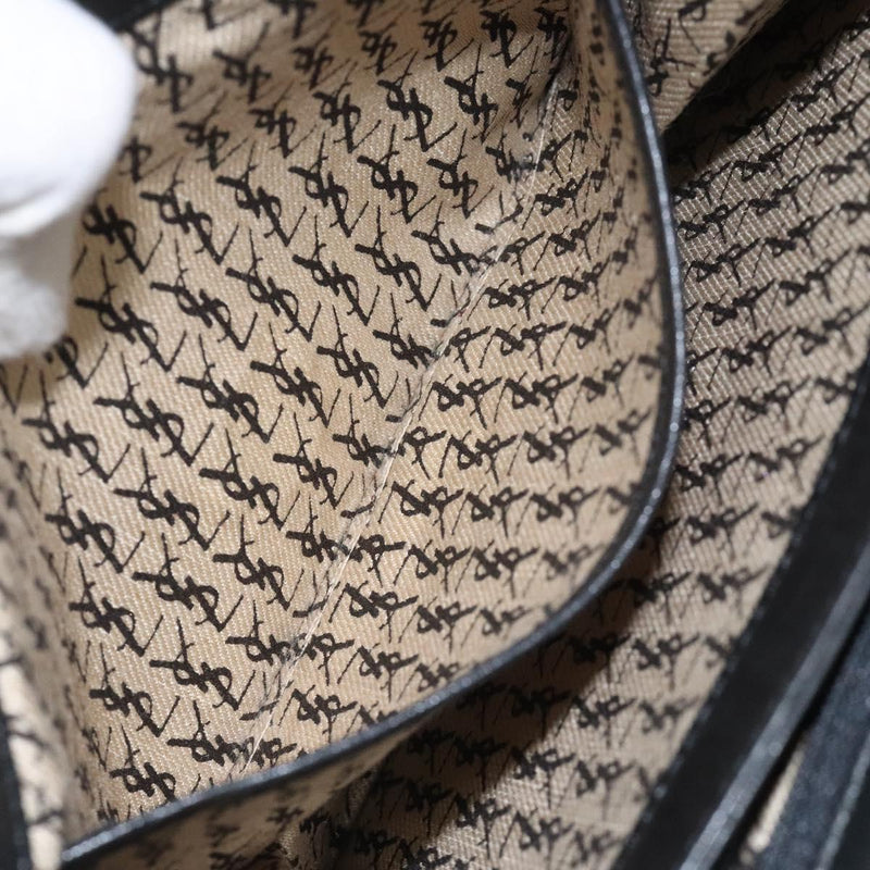 SAINT LAURENT Shoulder Bag Leather Black Auth bs24813