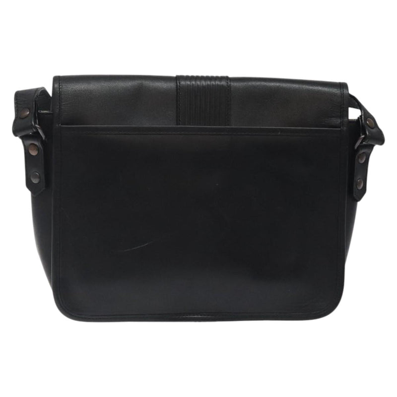 SAINT LAURENT Shoulder Bag Leather Black Auth bs24813