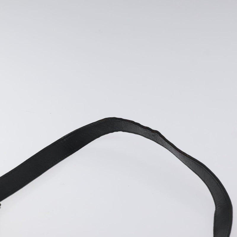 SAINT LAURENT Shoulder Bag Leather Black Auth bs24813