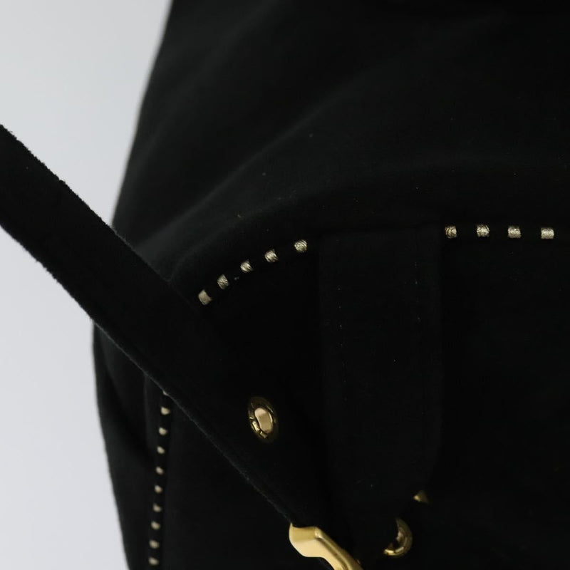 BALENCIAGA Backpack Suede Black Gold Auth bs24827